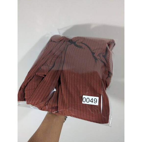 NWT Old Navy Dress Women Plus 3X Copper Mom Long Sleeve A-Line Rib Knit Mini - Picture 8 of 8